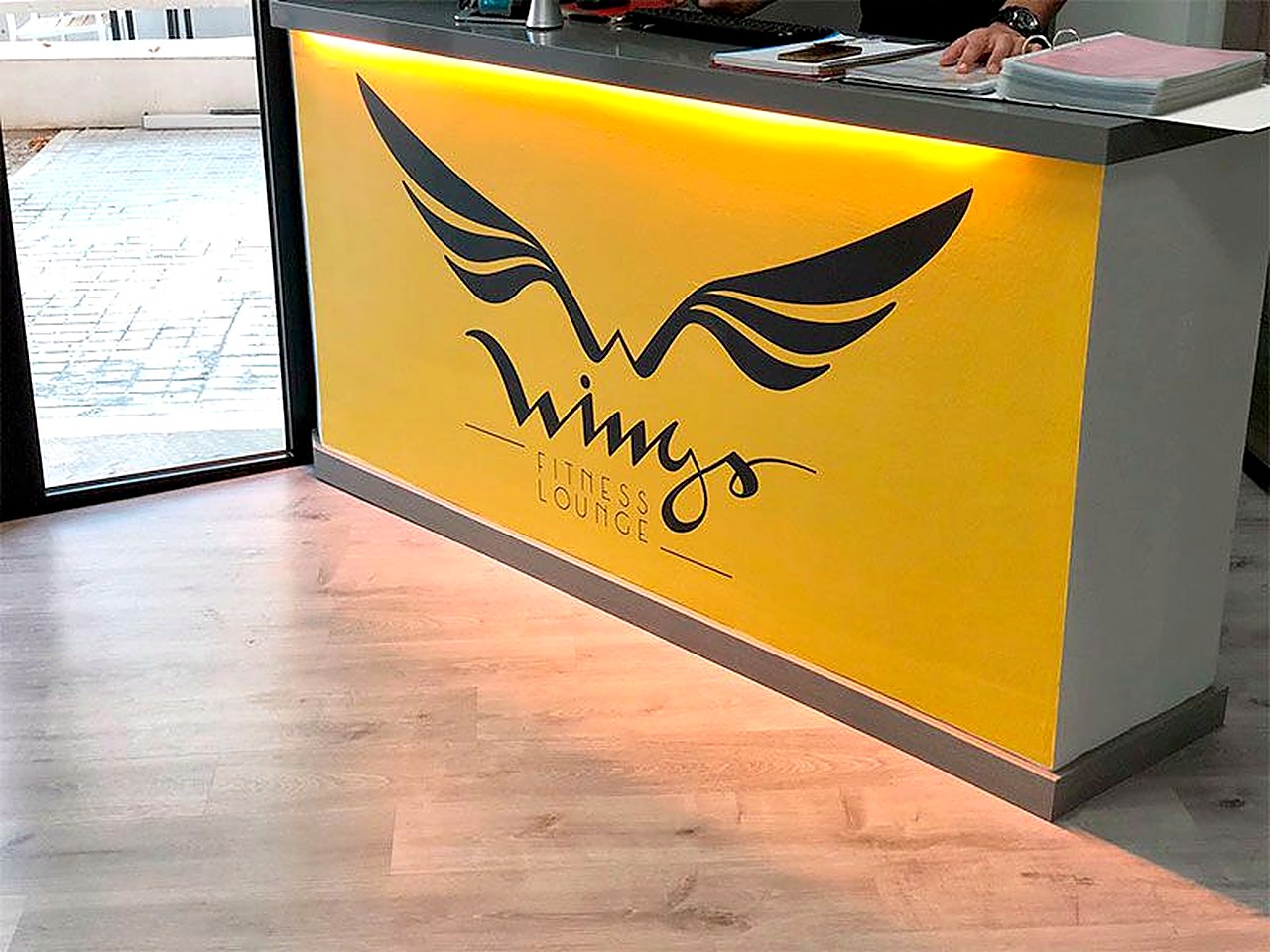Recepción de Wings Fitness Lounge